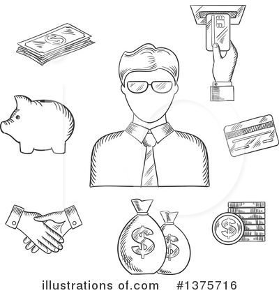 Banker Clipart #1375716 by Vector Tradition SM