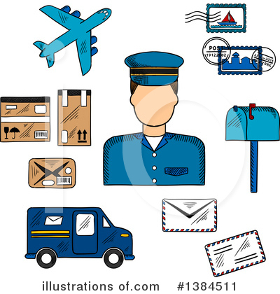 Mail Man Clipart #1384511 by Vector Tradition SM