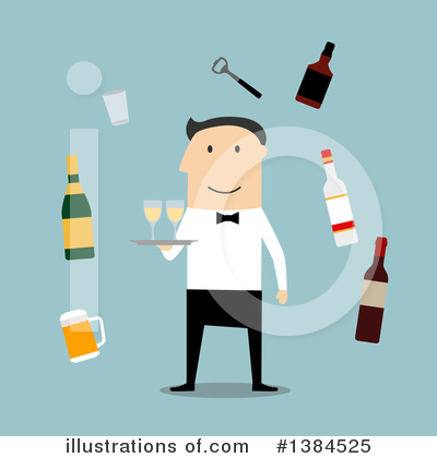 Waiter Clipart #1384525 by Vector Tradition SM