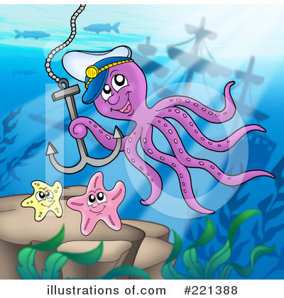 Royalty-Free (RF) Ocotopus Clipart Illustration by visekart - Stock Sample #221388