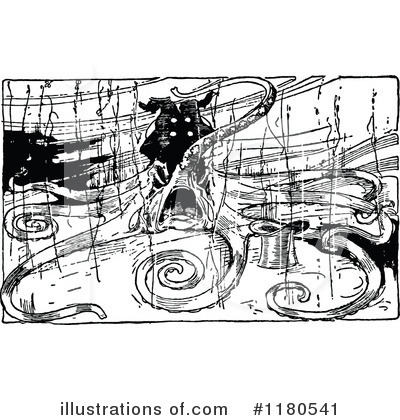 Royalty-Free (RF) Octopus Clipart Illustration by Prawny Vintage - Stock Sample #1180541