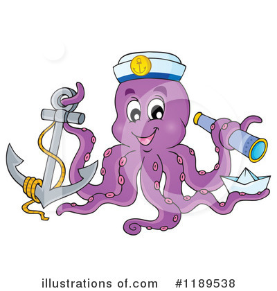 Royalty-Free (RF) Octopus Clipart Illustration by visekart - Stock Sample #1189538