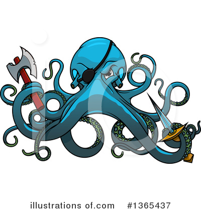 Royalty-Free (RF) Octopus Clipart Illustration by Vector Tradition SM - Stock Sample #1365437