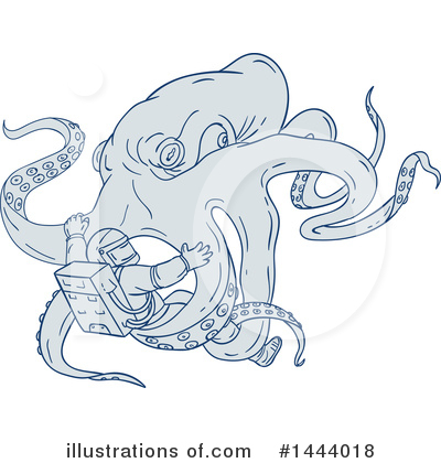 Royalty-Free (RF) Octopus Clipart Illustration by patrimonio - Stock Sample #1444018