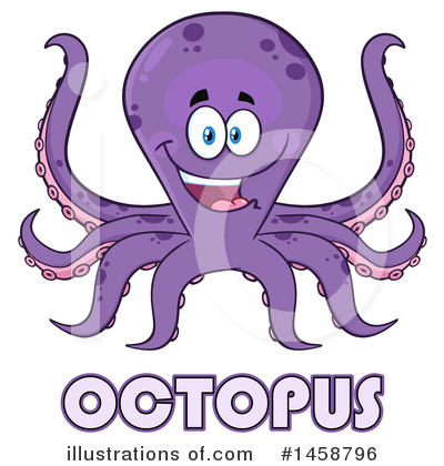 Royalty-Free (RF) Octopus Clipart Illustration by Hit Toon - Stock Sample #1458796