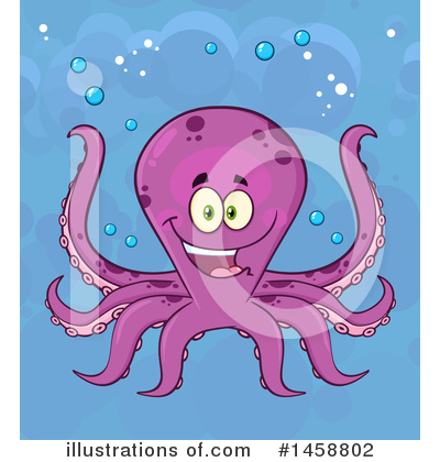 Royalty-Free (RF) Octopus Clipart Illustration by Hit Toon - Stock Sample #1458802