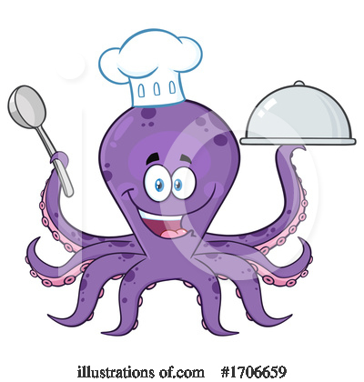 Royalty-Free (RF) Octopus Clipart Illustration by Hit Toon - Stock Sample #1706659