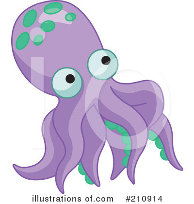 Royalty-Free (RF) Octopus Clipart Illustration by Pushkin - Stock Sample #210914