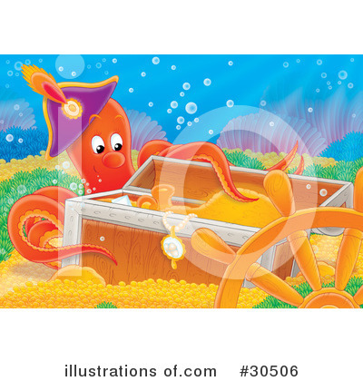 Royalty-Free (RF) Octopus Clipart Illustration by Alex Bannykh - Stock Sample #30506
