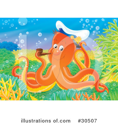 Royalty-Free (RF) Octopus Clipart Illustration by Alex Bannykh - Stock Sample #30507
