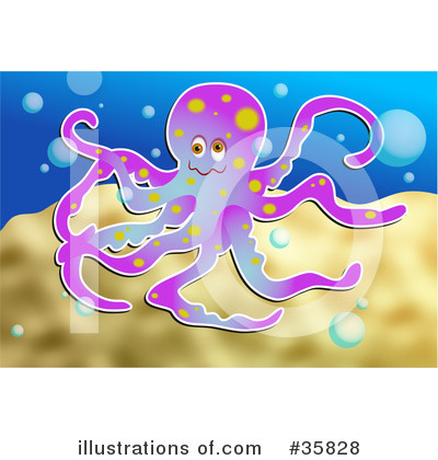 Royalty-Free (RF) Octopus Clipart Illustration by Prawny - Stock Sample #35828