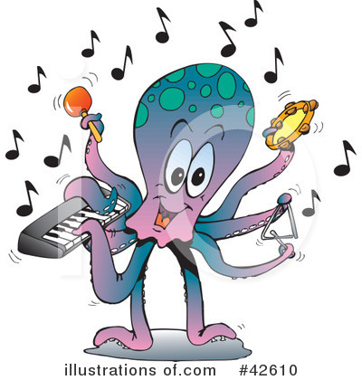 Royalty-Free (RF) Octopus Clipart Illustration by Dennis Holmes Designs - Stock Sample #42610