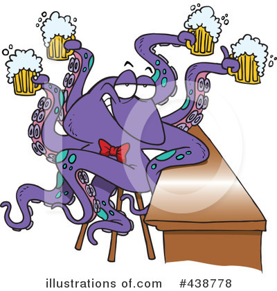 Royalty-Free (RF) Octopus Clipart Illustration by toonaday - Stock Sample #438778
