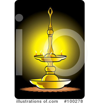 Royalty-Free (RF) Oil Lamp Clipart Illustration by Lal Perera - Stock Sample #100278