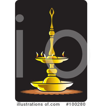 Royalty-Free (RF) Oil Lamp Clipart Illustration by Lal Perera - Stock Sample #100280