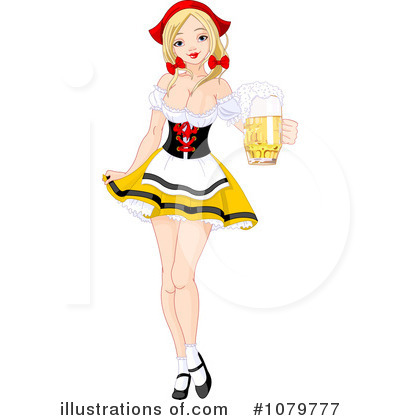 Beer Maiden Clipart #1079777 by Pushkin