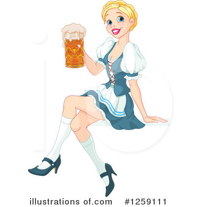 Beer Maiden Clipart #1259111 by Pushkin