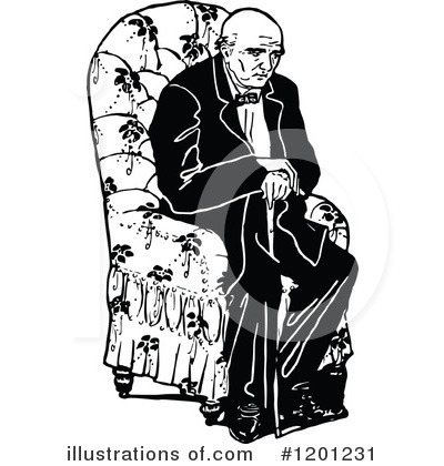 Royalty-Free (RF) Old Man Clipart Illustration by Prawny Vintage - Stock Sample #1201231