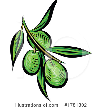 Green Olive Clipart #1781302 by Domenico Condello
