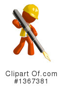 Orange Construction Worker Clipart #1367381 by Leo Blanchette