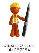 Orange Construction Worker Clipart #1367384 by Leo Blanchette