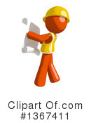 Orange Construction Worker Clipart #1367411 by Leo Blanchette