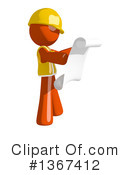 Orange Construction Worker Clipart #1367412 by Leo Blanchette