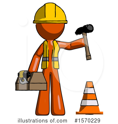 Royalty-Free (RF) Orange Design Mascot Clipart Illustration by Leo Blanchette - Stock Sample #1570229