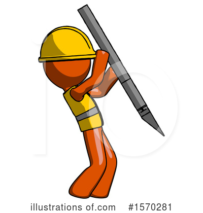 Royalty-Free (RF) Orange Design Mascot Clipart Illustration by Leo Blanchette - Stock Sample #1570281