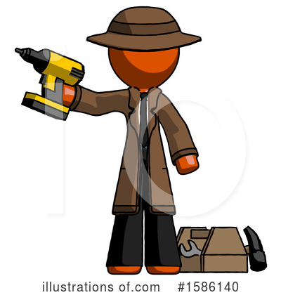 Royalty-Free (RF) Orange Design Mascot Clipart Illustration by Leo Blanchette - Stock Sample #1586140