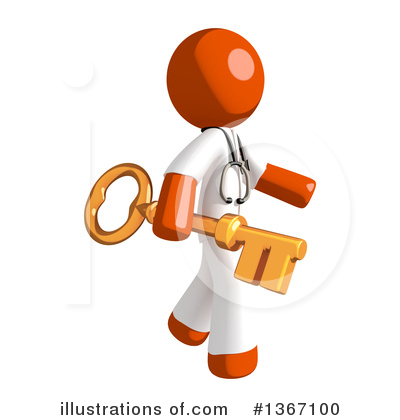 Royalty-Free (RF) Orange Doctor Clipart Illustration by Leo Blanchette - Stock Sample #1367100