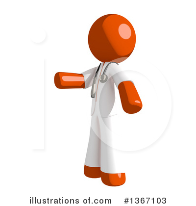 Royalty-Free (RF) Orange Doctor Clipart Illustration by Leo Blanchette - Stock Sample #1367103