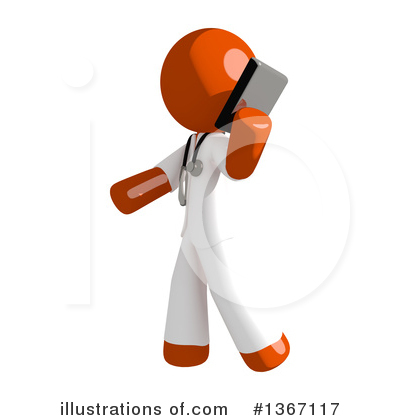 Royalty-Free (RF) Orange Doctor Clipart Illustration by Leo Blanchette - Stock Sample #1367117