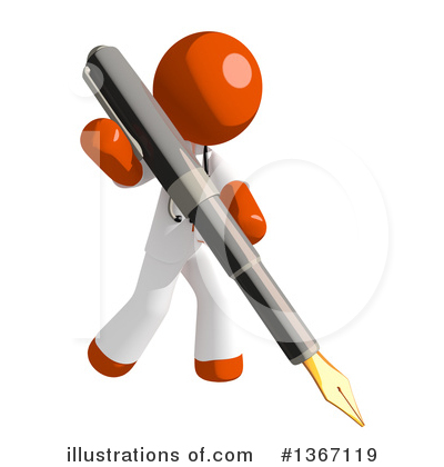 Royalty-Free (RF) Orange Doctor Clipart Illustration by Leo Blanchette - Stock Sample #1367119