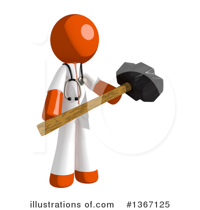 Royalty-Free (RF) Orange Doctor Clipart Illustration by Leo Blanchette - Stock Sample #1367125
