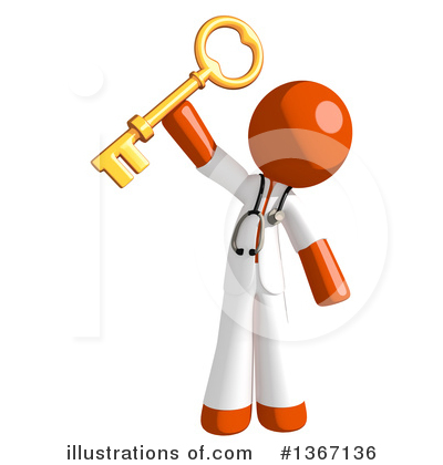 Royalty-Free (RF) Orange Doctor Clipart Illustration by Leo Blanchette - Stock Sample #1367136