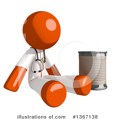 Royalty-Free (RF) Orange Doctor Clipart Illustration by Leo Blanchette - Stock Sample #1367138