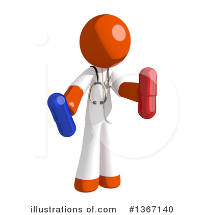 Royalty-Free (RF) Orange Doctor Clipart Illustration by Leo Blanchette - Stock Sample #1367140