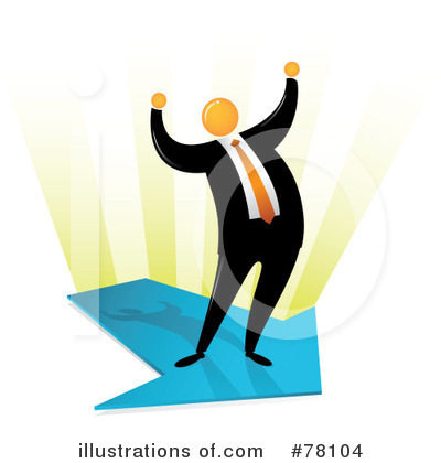 Royalty-Free (RF) Orange Faceless Businessman Clipart Illustration by Qiun - Stock Sample #78104