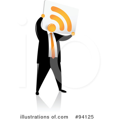 Royalty-Free (RF) Orange Faceless Businessman Clipart Illustration by Qiun - Stock Sample #94125