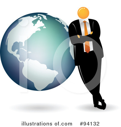 Royalty-Free (RF) Orange Faceless Businessman Clipart Illustration by Qiun - Stock Sample #94132