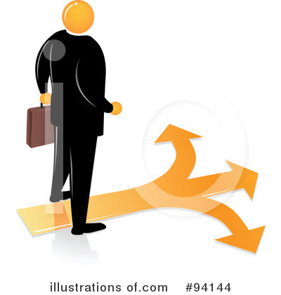 Royalty-Free (RF) Orange Faceless Businessman Clipart Illustration by Qiun - Stock Sample #94144