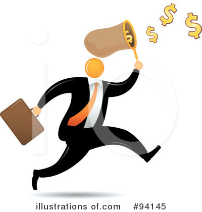 Royalty-Free (RF) Orange Faceless Businessman Clipart Illustration by Qiun - Stock Sample #94145