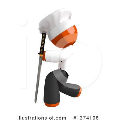 Royalty-Free (RF) Orange Man Chef Clipart Illustration by Leo Blanchette - Stock Sample #1374196
