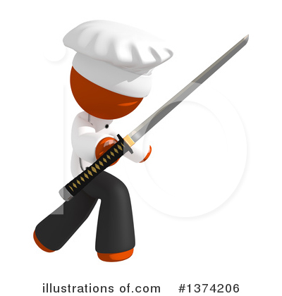 Royalty-Free (RF) Orange Man Chef Clipart Illustration by Leo Blanchette - Stock Sample #1374206