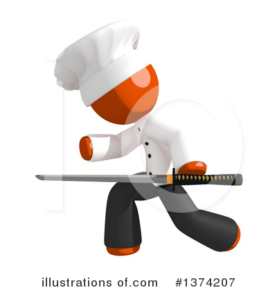 Royalty-Free (RF) Orange Man Chef Clipart Illustration by Leo Blanchette - Stock Sample #1374207