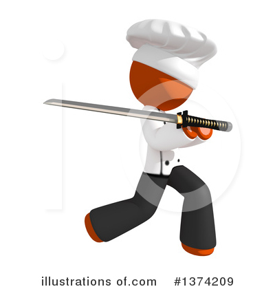 Royalty-Free (RF) Orange Man Chef Clipart Illustration by Leo Blanchette - Stock Sample #1374209