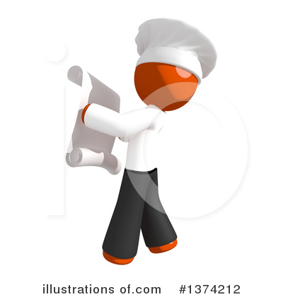Royalty-Free (RF) Orange Man Chef Clipart Illustration by Leo Blanchette - Stock Sample #1374212