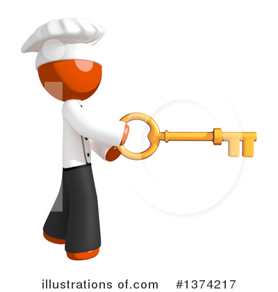 Royalty-Free (RF) Orange Man Chef Clipart Illustration by Leo Blanchette - Stock Sample #1374217