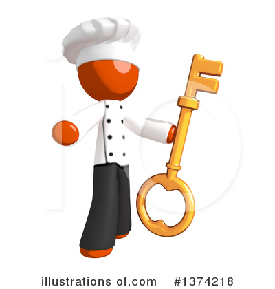 Royalty-Free (RF) Orange Man Chef Clipart Illustration by Leo Blanchette - Stock Sample #1374218